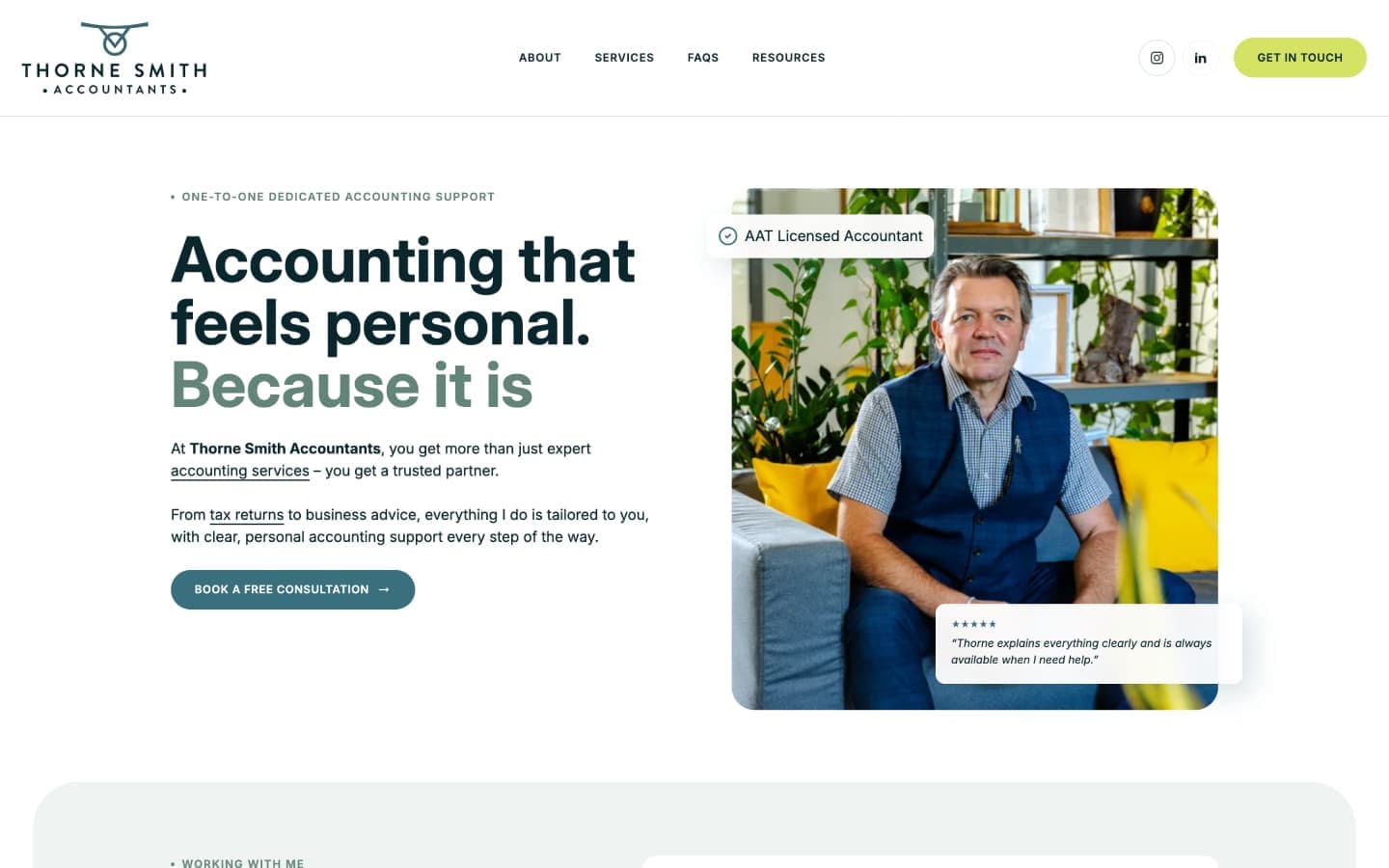 Thorne Smith Accountants website