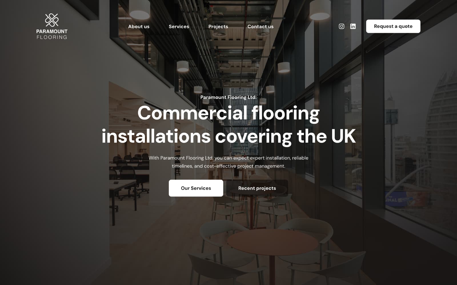 Paramount Flooring website screenshot